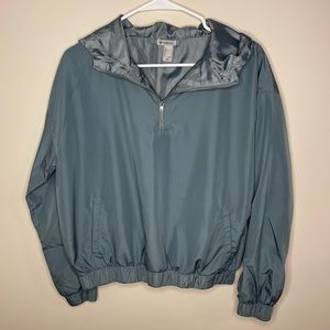 Gray/Blue Half-Zip Athletic Hoodie!